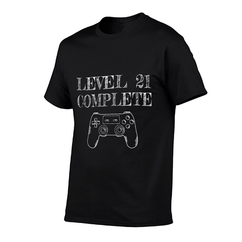 21st Birthday Gaming Level 21 Complete Men  Rolled Sleeves T-Shirt