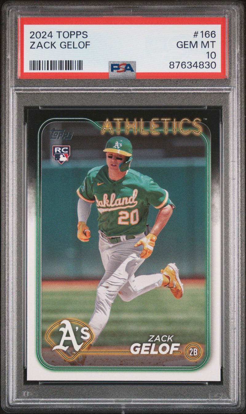 Graded 2024 Topps Zack Gelof #166 Rookie RC Baseball Card PSA 10 Gem Mint