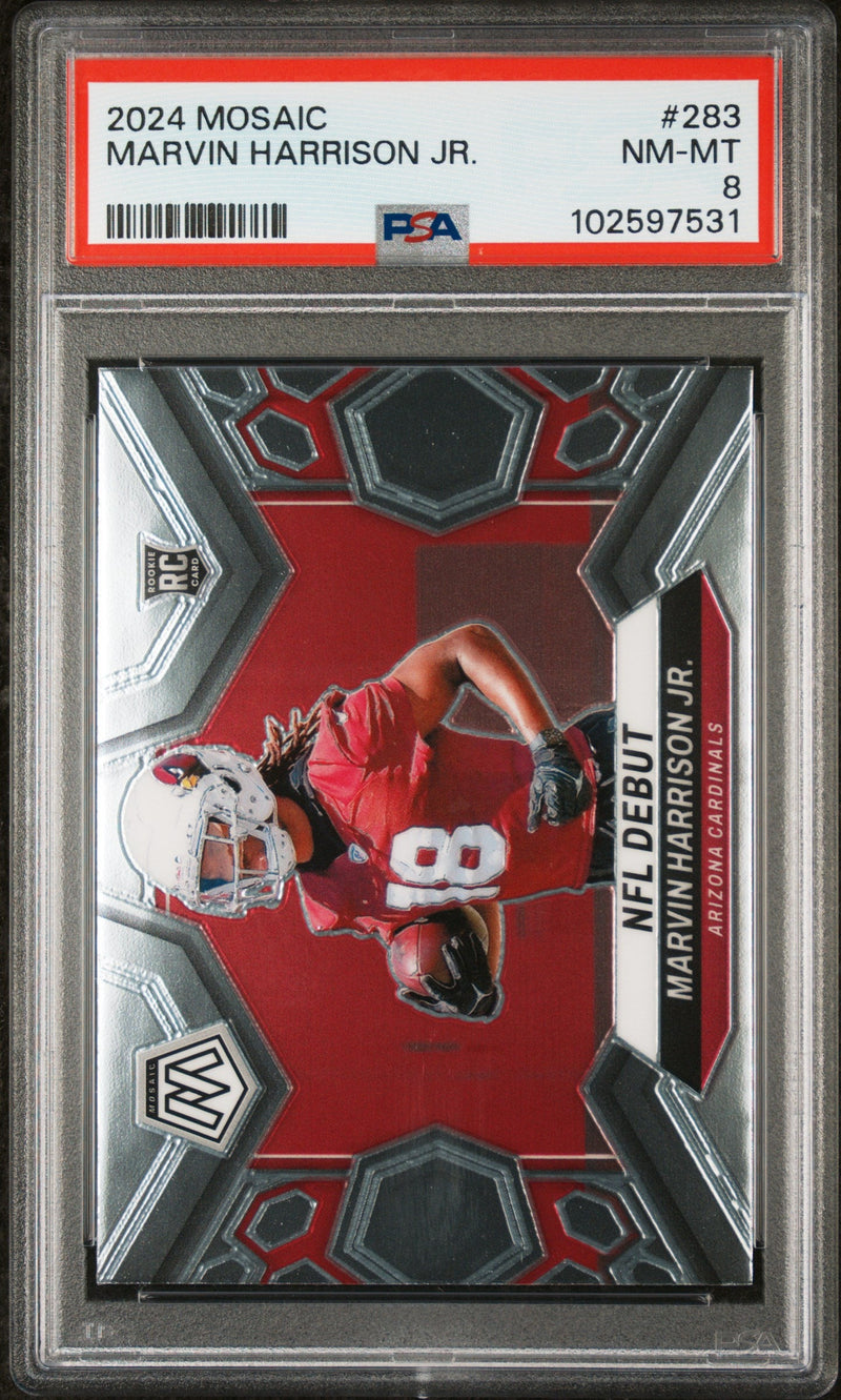Graded 2024 Panini Mosaic Marvin Harrison Jr #283 Rookie RC Football Card PSA 8 Near Mint