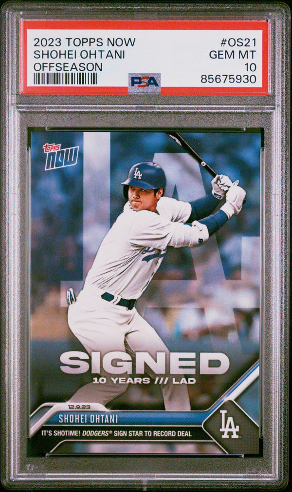 Graded 2023 Topps Now Shohei Ohtani #OS21 Offseason Baseball Card PSA 10 Gem Mint