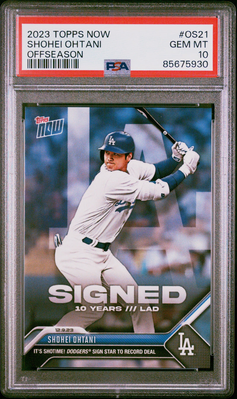 Graded 2023 Topps Now Shohei Ohtani #OS21 Offseason Baseball Card PSA 10 Gem Mint