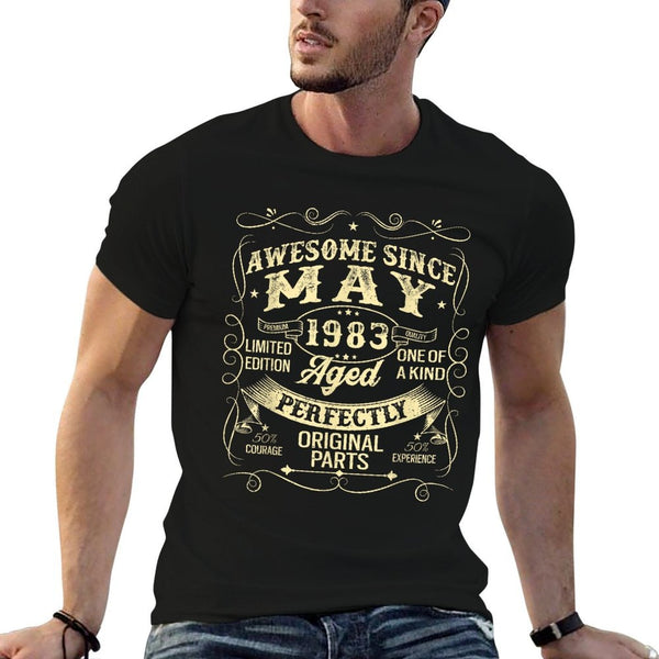 Awesome Since May 1983 Year Of Birth Birthday 1983 Vintage Comfortable T-Shirt