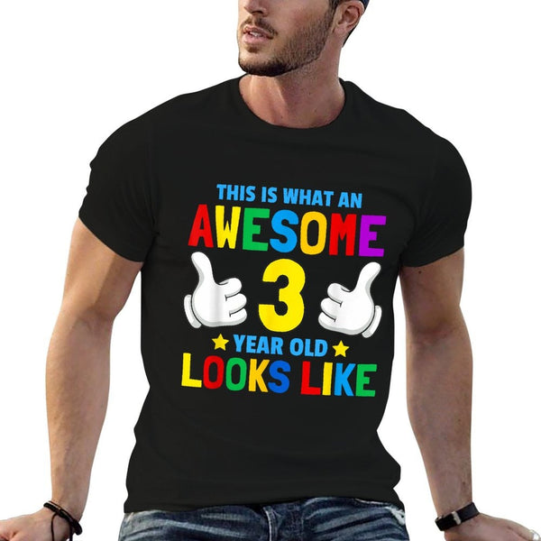 This Is What An Awesome 3 Year Old Looks Like 3rd Birthday  Relaxed-fit T-Shirt