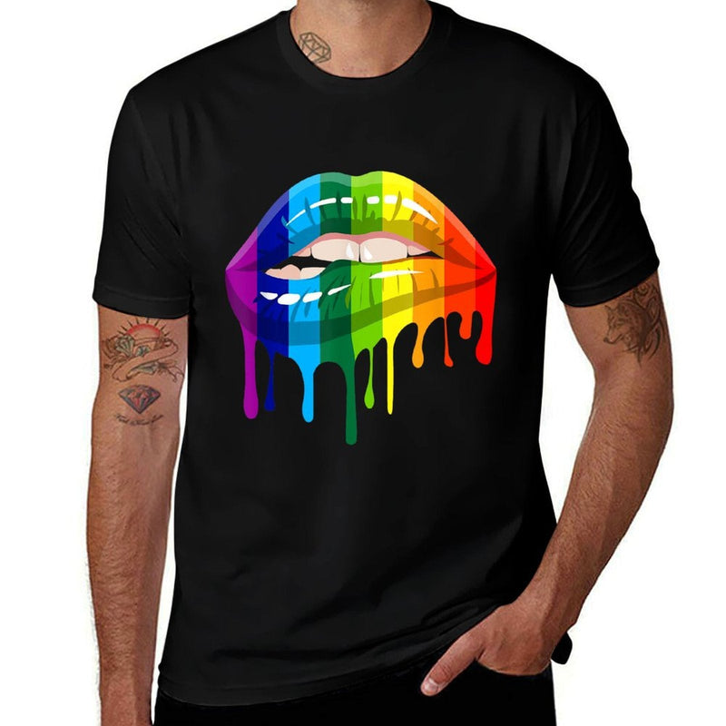 LGBT Rainbow Lip Gay Pride  Graphic-printed T-Shirt