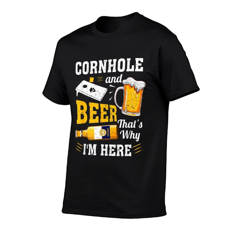 Cornhole And Beer Thats Why Im Here Funny Corn Hole  Moisture-wicking T-Shirt