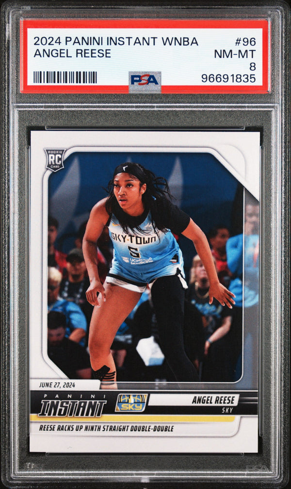 Graded 2024 Panini Instant WNBA Angel Reese #96 Rookie RC Basketball Card PSA 8 Near Mint