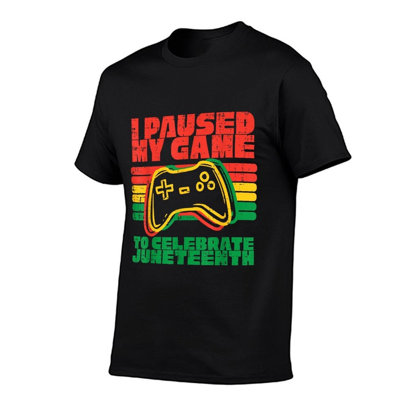I Paused My Game To Celebrate Juneteenth Black Kids Boys Men  Heathered Texture T-Shirt