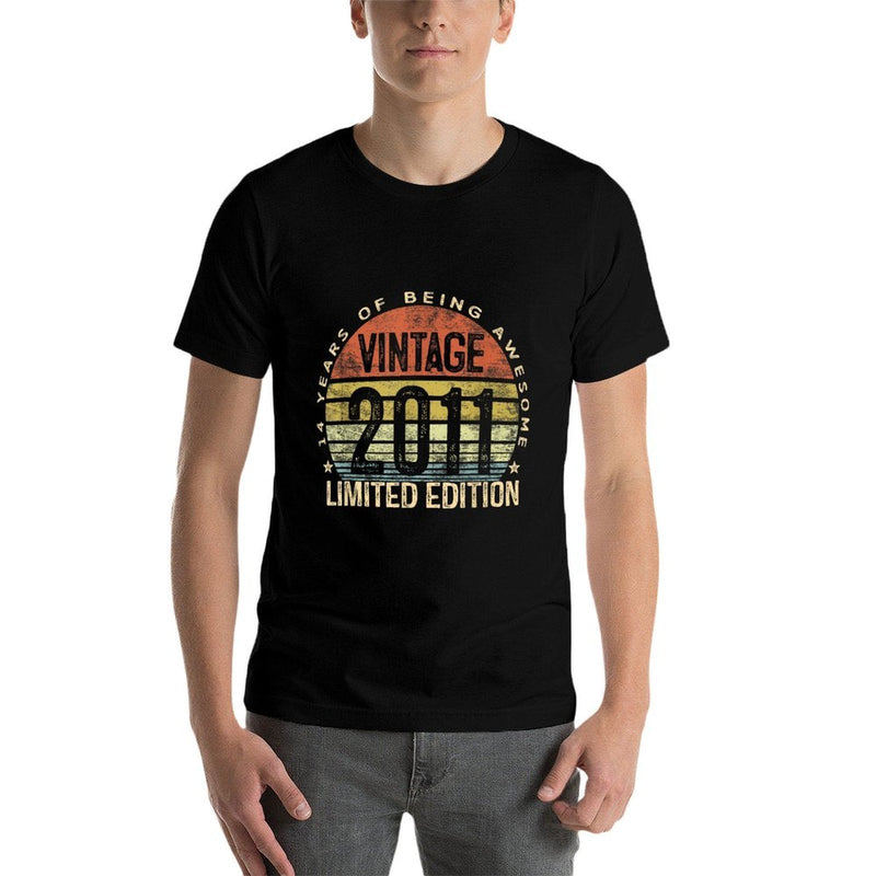 Vintage 2011 Limited Edition 14-Year-Old Gifts 14th Birthday  Slim-fit Cut T-Shirt