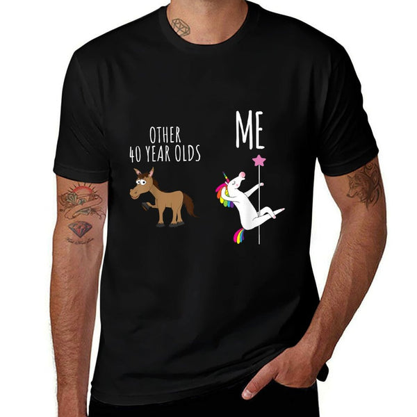 Other 40 Year Olds Vs Me, Horse Vs Unicorn, 40th Birthday  Summer-ready Fabric T-Shirt