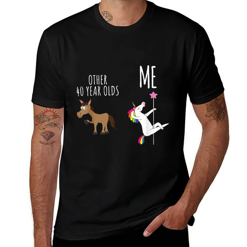 Other 40 Year Olds Vs Me, Horse Vs Unicorn, 40th Birthday  Summer-ready Fabric T-Shirt