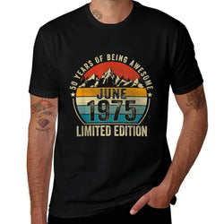 50 Years Old Gifts Vintage June 1975 Retro 50th Birthday  Moisture-wicking T-Shirt