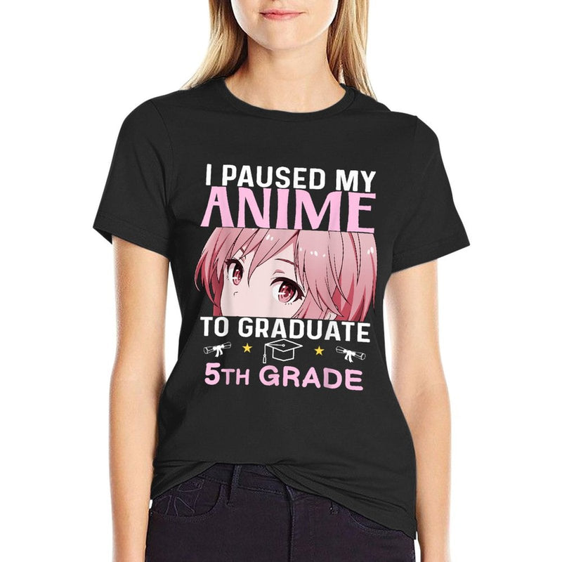 5th Grade Graduation Anime 2025 Graduate Elementary Girls  Lightweight T-Shirt