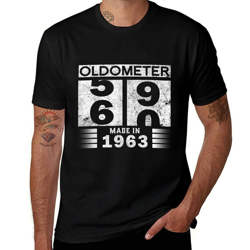 Oldometer 59-60 B-day Made In 1963 Funny 60th Birthday Dad  Wrinkle-resistant T-Shirt
