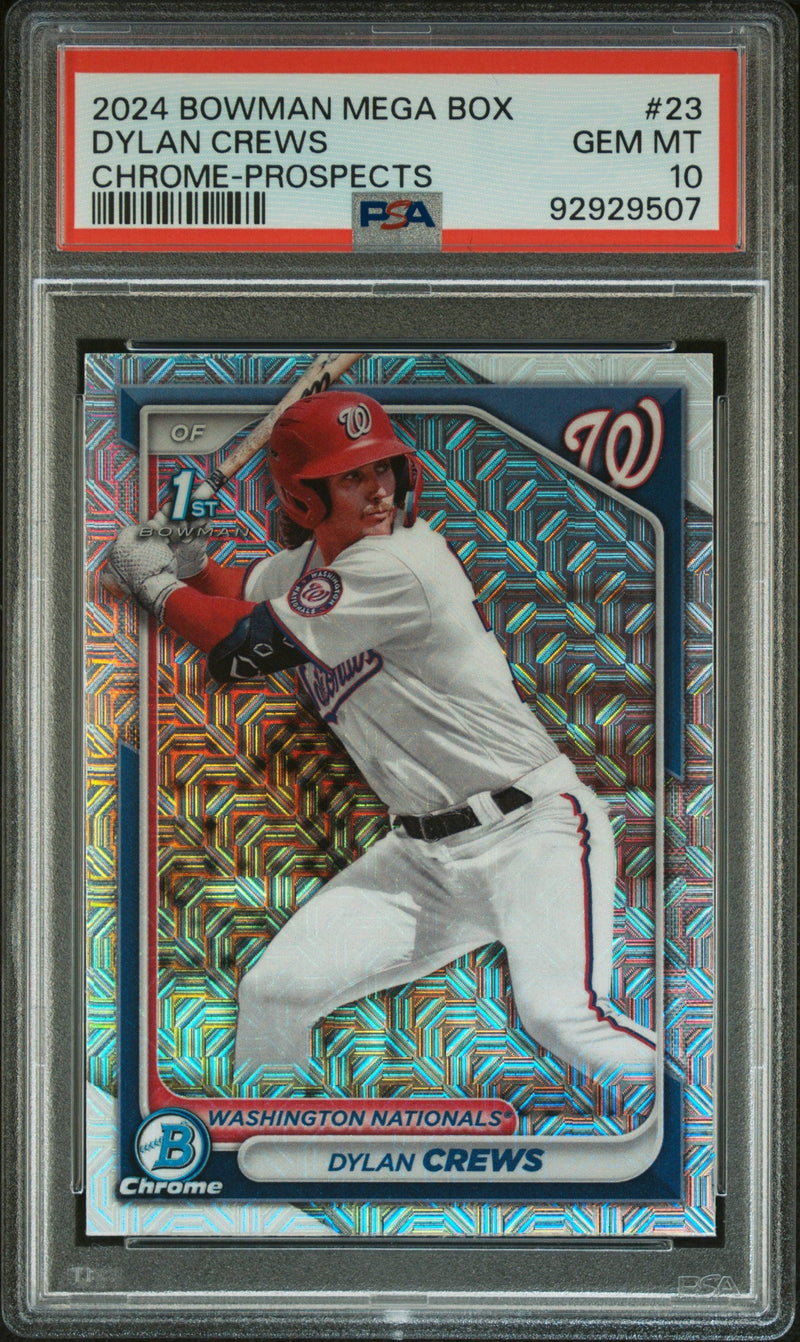 Graded 2024 Topps Bowman Mega Box Dylan Crews #23 Chrome Prospects Rookie RC Baseball Card PSA 10 Gem Mint