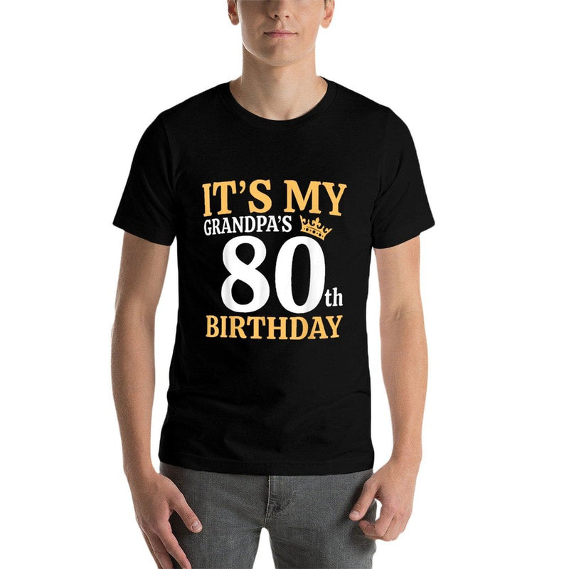 It's My Grandpa's 80th Birthday 80 Years Old Grandpa's Bday  Polyester Blend T-Shirt