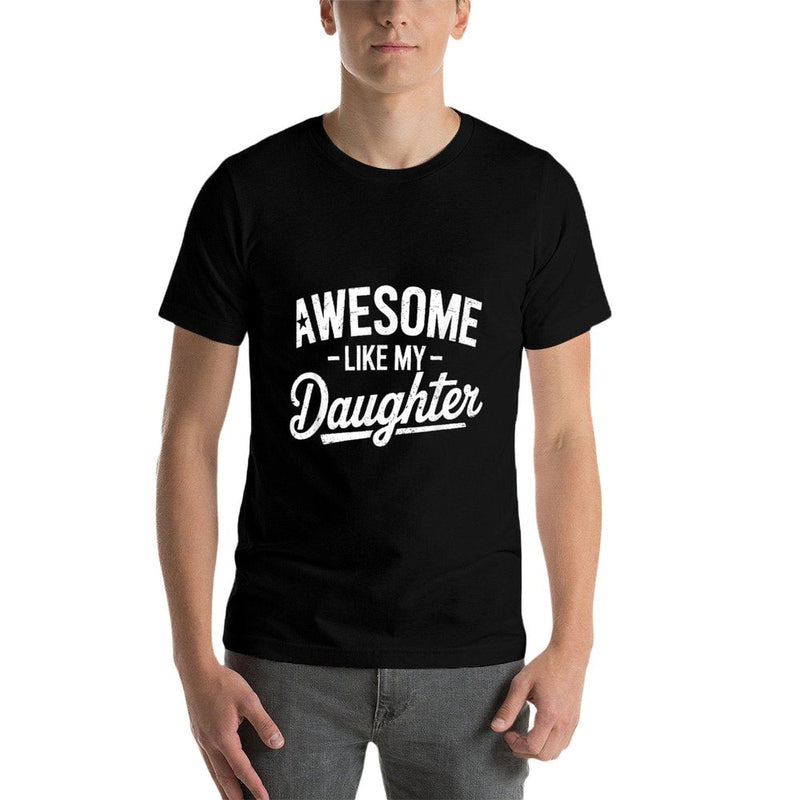 Awesome Like My Daughter Fathers Day Dad And Daughter Funny  Ribbed Collar T-Shirt
