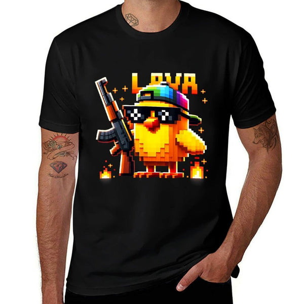 Chicken Gamer Humor Meme Funny Pixel  Slim-fit Cut T-Shirt
