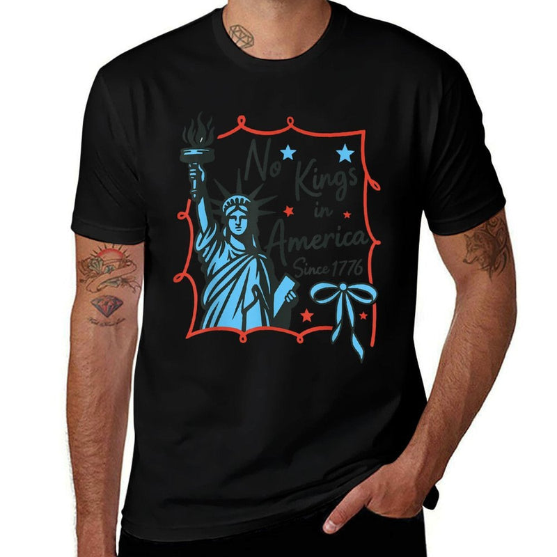 No Kings in America Since 1776 Liberty Patriotic  Polyester Blend T-Shirt