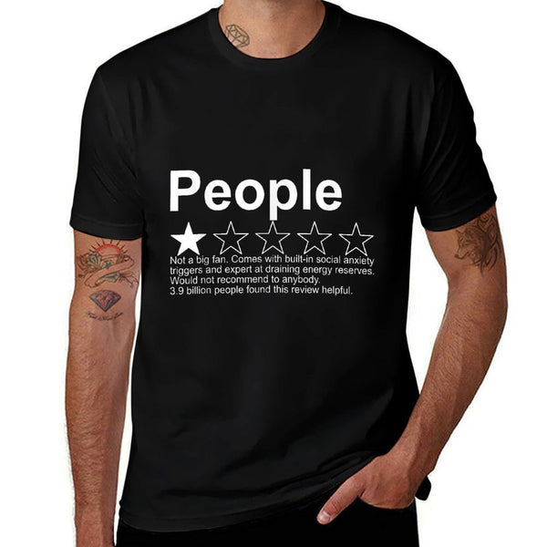 People One Star Rating Would Not Recommend Funny Introverts  Oversized Silhouette T-Shirt