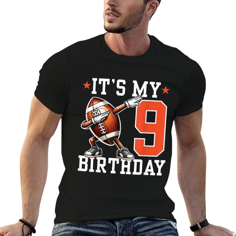 It's My 9 Birthday 9th Years Old Football Party Birthday  Soft T-Shirt