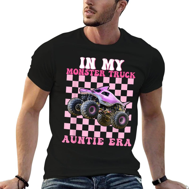 In My Monster Truck Auntie Era Monster Truck Are My Jam  Fade-proof Color T-Shirt
