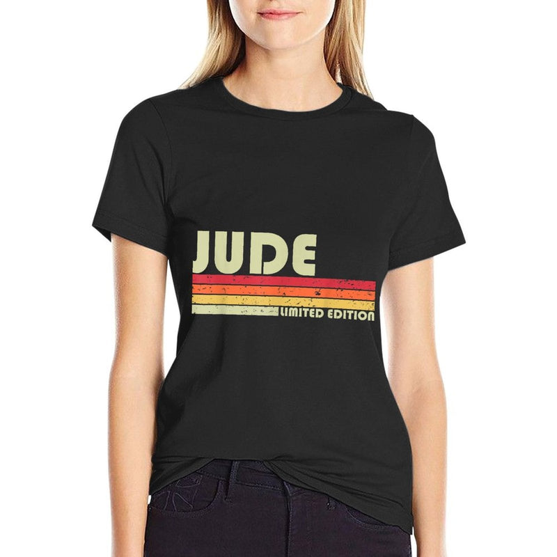 Custom Men Dad Boy Husband Christmas 80s 90s Style Jude Gift Name Personalized Funny Retro Vintage Birthday  Wrinkle-resistant T-Shirt