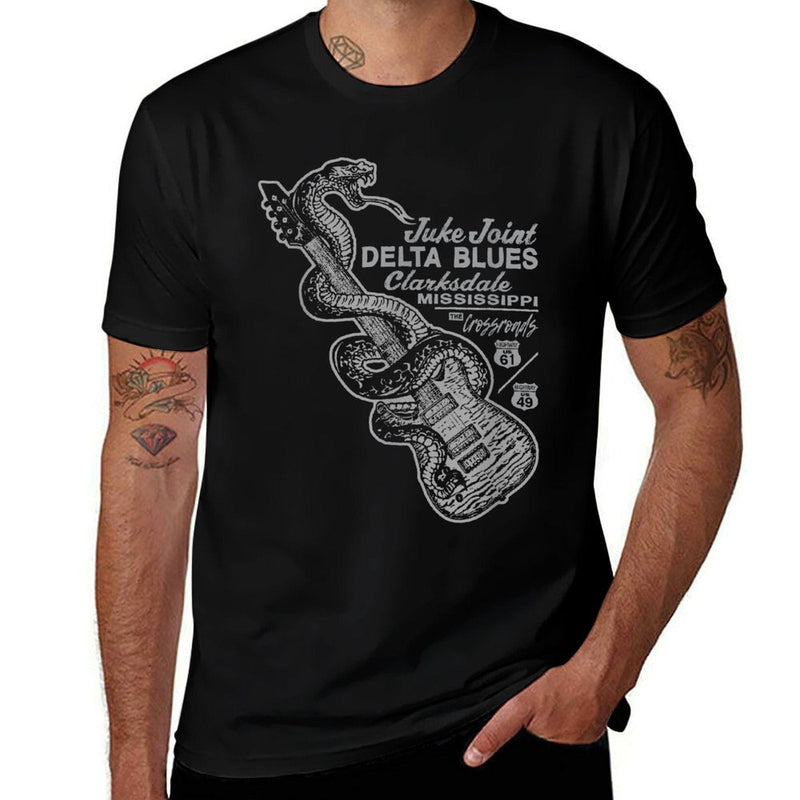 Juke Joint Delta Blues Music  Ribbed Collar T-Shirt