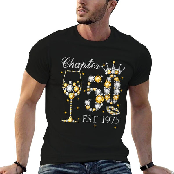 Womens Chapter 50 Est 1975 50th Birthday Decorations For Her  Cotton T-Shirt
