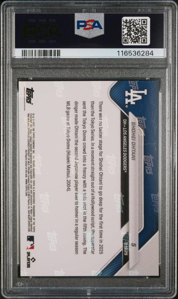Graded 2025 Topps Now Shohei Ohtani #5 Baseball Card PSA 10 Gem Mint