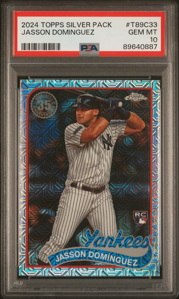 Graded 2024 Topps Silver Pack Jasson Dominguez #T89C33 Rookie RC Baseball Card PSA 10 Gem Mint