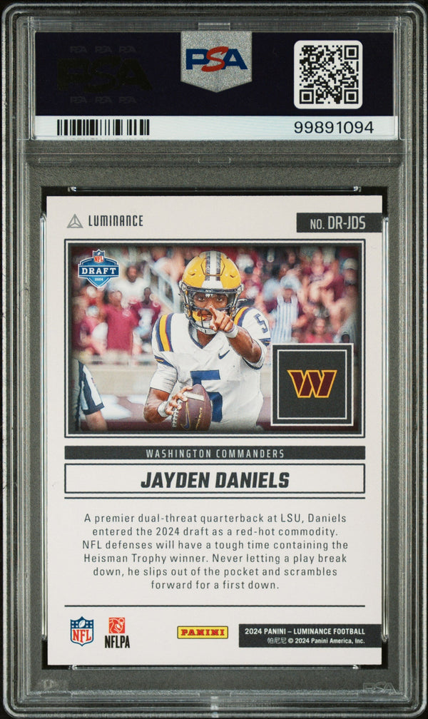 Graded 2024 Panini Luminance Jayden Daniels #DRJDS Dynamic Rookies Rookie RC Football Card PSA 10 Gem Mint