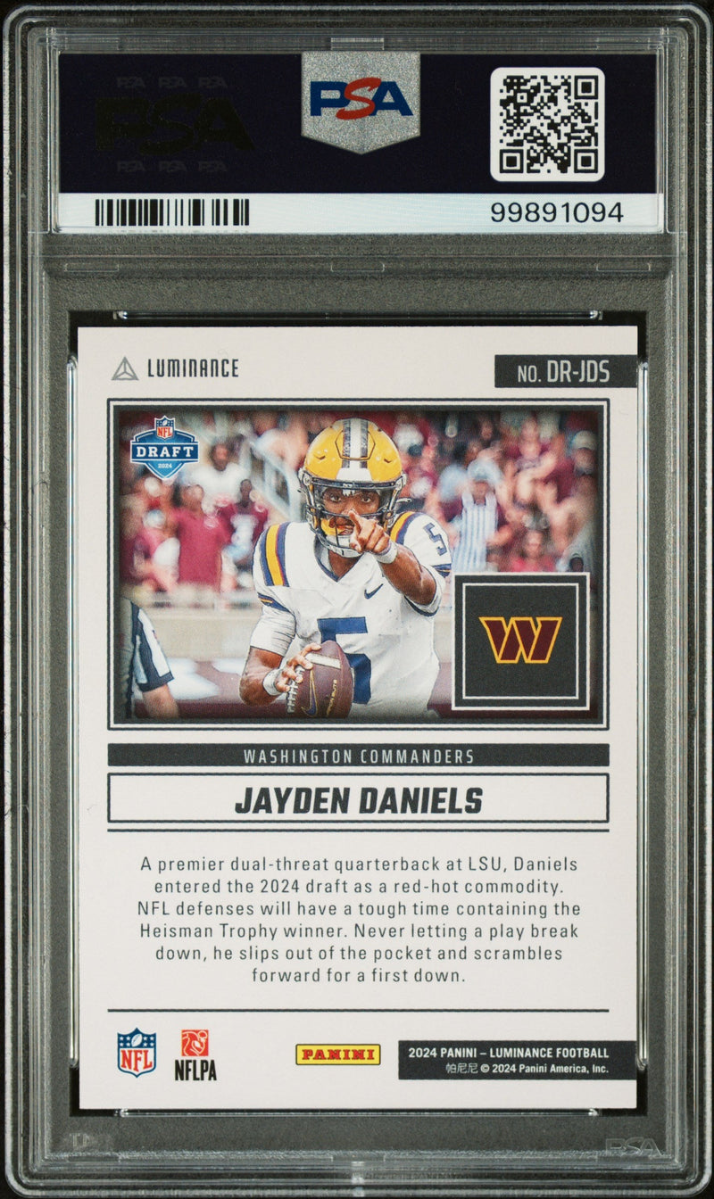 Graded 2024 Panini Luminance Jayden Daniels #DRJDS Dynamic Rookies Rookie RC Football Card PSA 10 Gem Mint