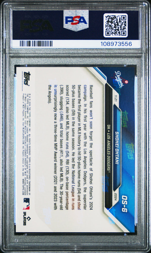 Graded 2024 Topps Now Shohei Ohtani #OS6 Offseason Baseball Card PSA 9 Mint