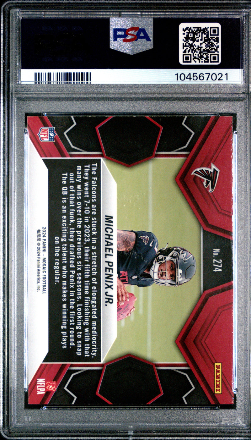 Graded 2024 Panini Mosaic Michael Penix Jr #274 Rookie RC Football Card PSA 10 Gem Mint