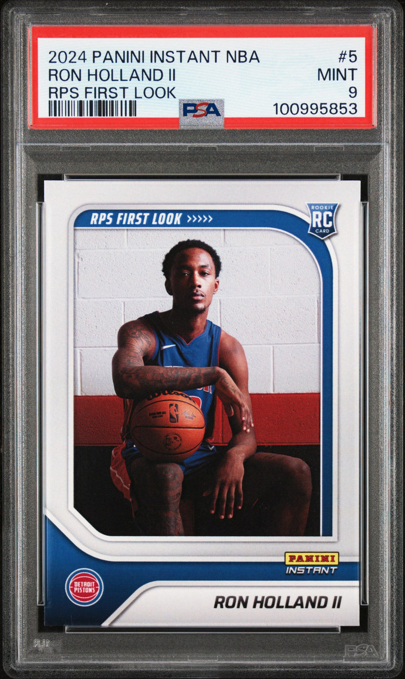 Graded 2024 Panini Instant NBA Ron Holland II #5 RPS First Look Rookie RC Basketball Card PSA 9 Mint
