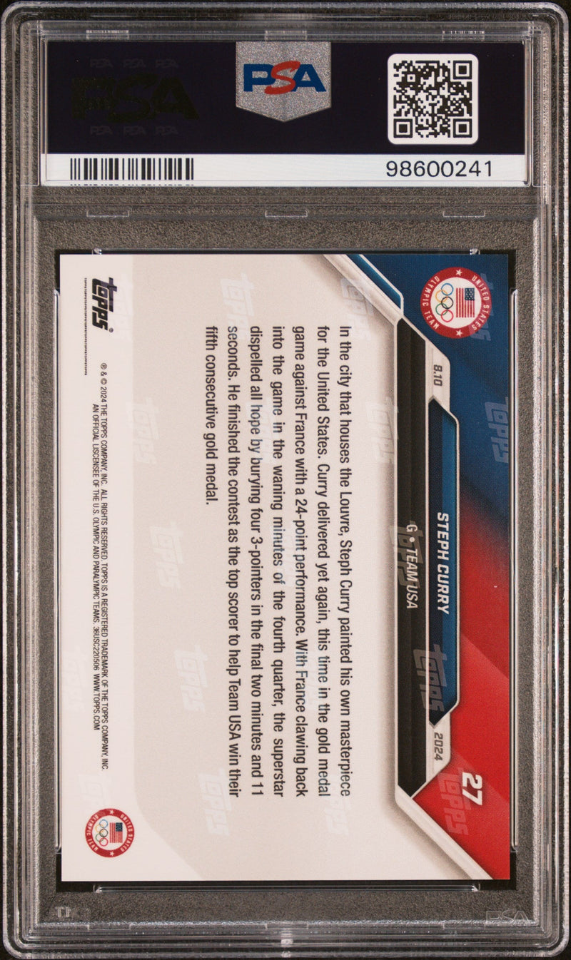 Graded 2024 Topps Now Olympics Steph Curry #27 Basketball Card PSA 10 Gem Mint