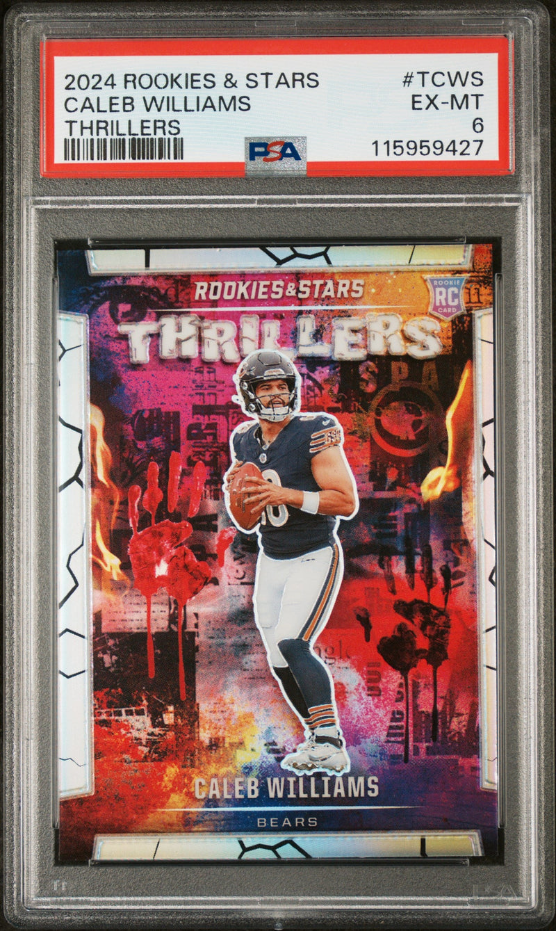 Graded 2024 Panini Rookies & Stars Caleb Williams #TCWS Thrillers Rookie RC Football Card PSA 6 Ex Mint