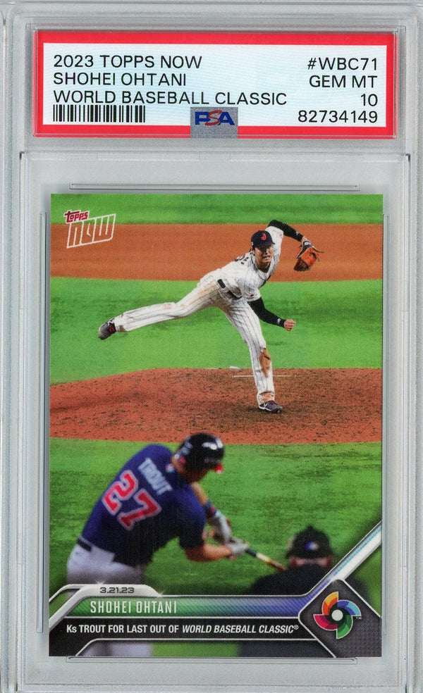 Graded 2023 Topps Now Shohei Ohtani #WBC71 World Baseball Classic Baseball Card PSA 10 Gem Mint