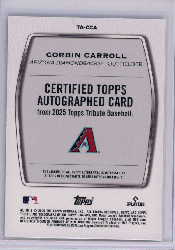 2025 Topps Tribute Corbin Carroll #TACCA Green Auto /99 Baseball Card