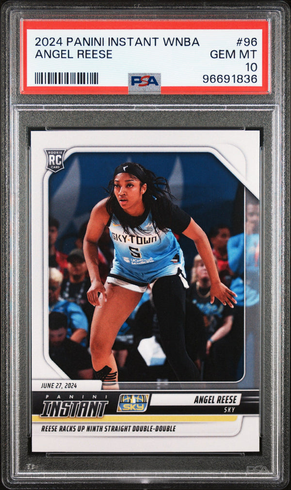 Graded 2024 Panini Instant WNBA Angel Reese #96 Rookie RC Basketball Card PSA 10 Gem Mint
