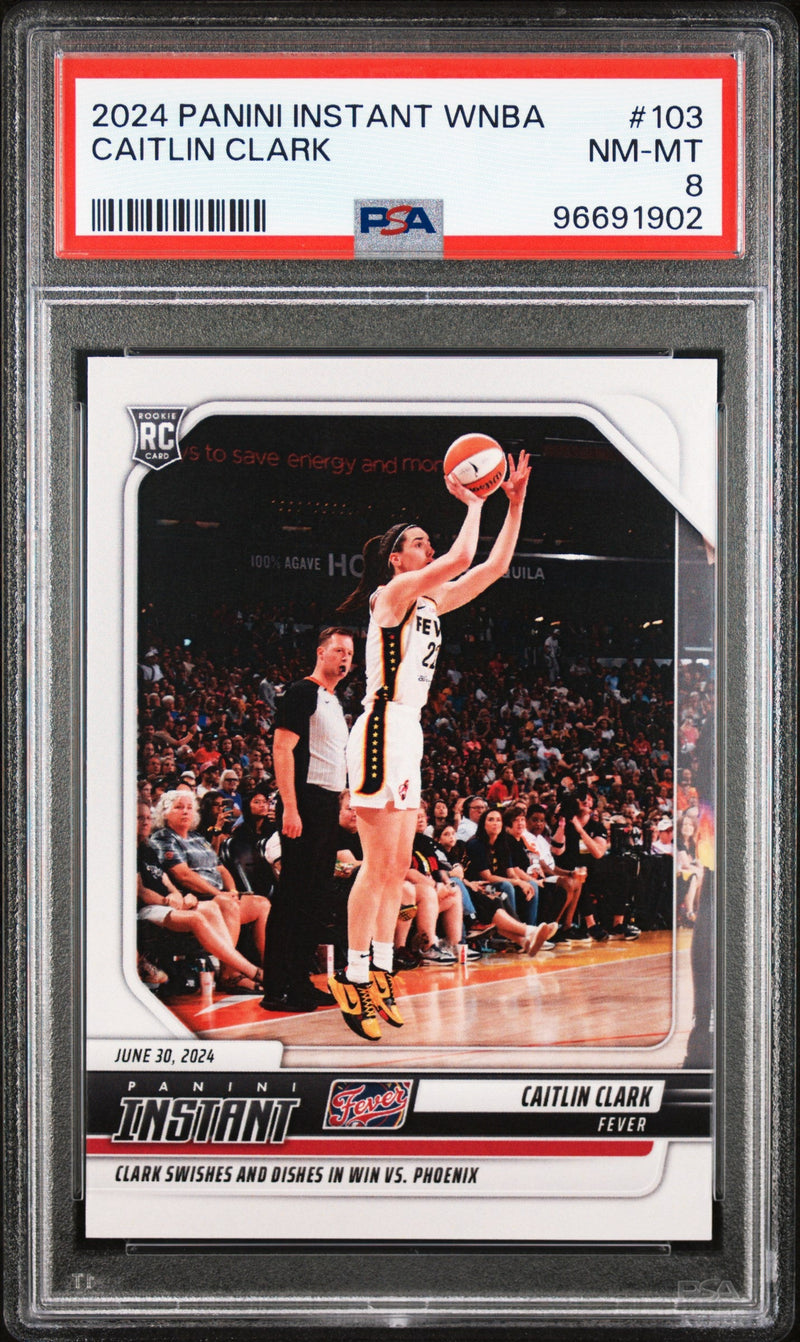 Graded 2024 Panini Instant WNBA Caitlin Clark #103 Rookie RC Basketball Card PSA 8 Near Mint