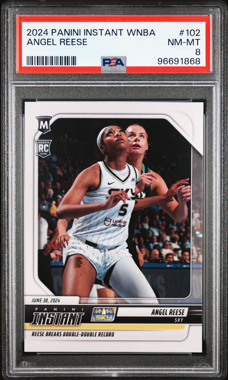 Graded 2024 Panini Instant WNBA Angel Reese #102 Rookie RC Basketball Card PSA 8 Near Mint