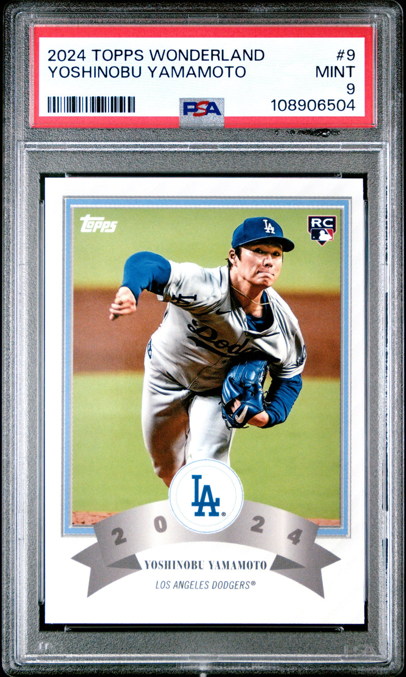 Graded 2024 Topps Wonderland Yoshinobu Yamamoto #9 Rookie RC Baseball Card PSA 9 Mint