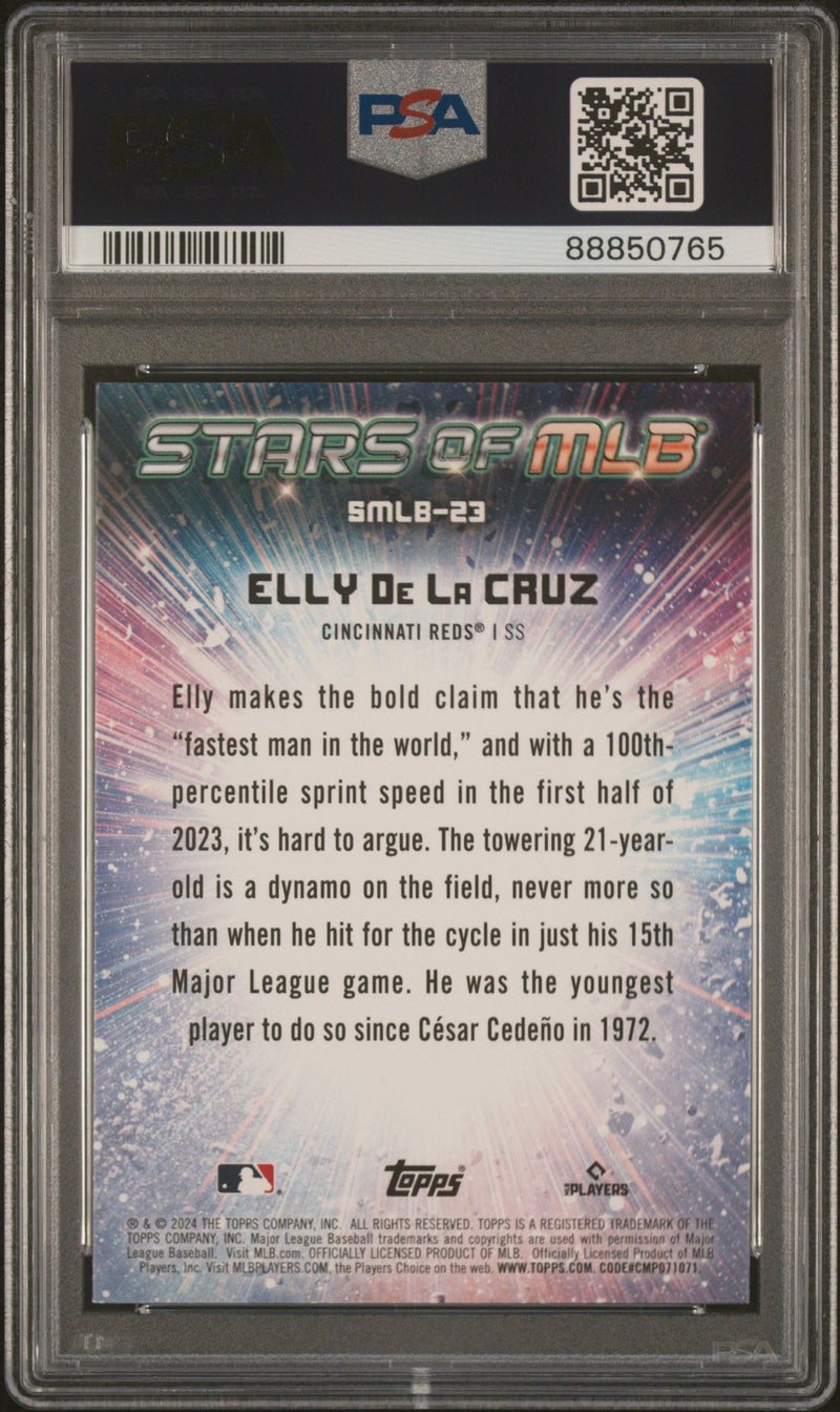 Graded 2024 Topps Elly De La Cruz #SMLB23 Stars of MLB Rookie RC Baseball Card PSA 8 Near Mint