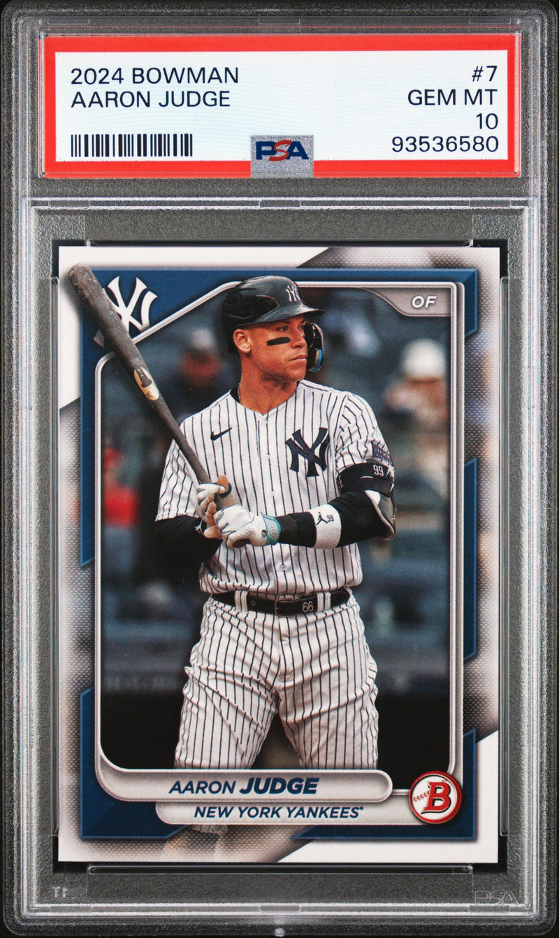 Graded 2024 Topps Bowman Aaron Judge #7 Baseball Card PSA 10 Gem Mint