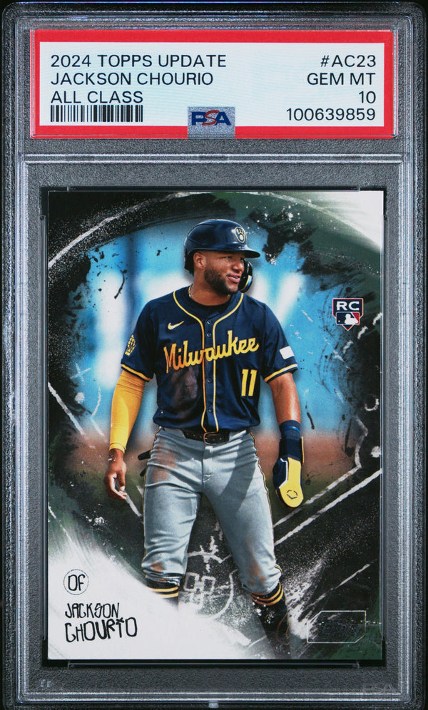 Graded 2024 Topps Update Jackson Chourio #AC23 All Class Rookie RC Baseball Card PSA 10 Gem Mint