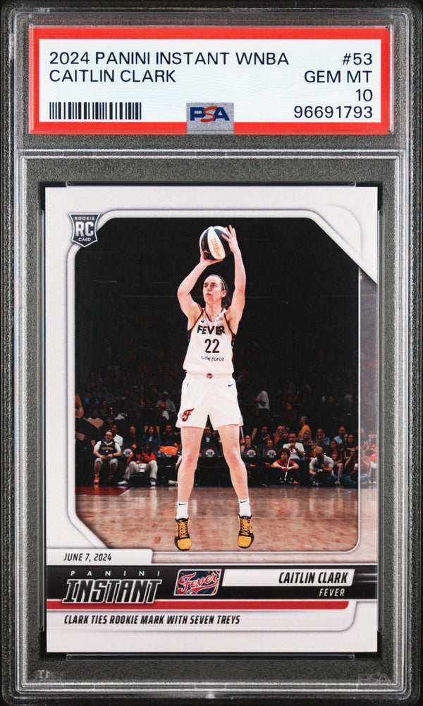 Graded 2024 Panini Instant WNBA Caitlin Clark #53 Rookie RC Basketball Card PSA 10 Gem Mint