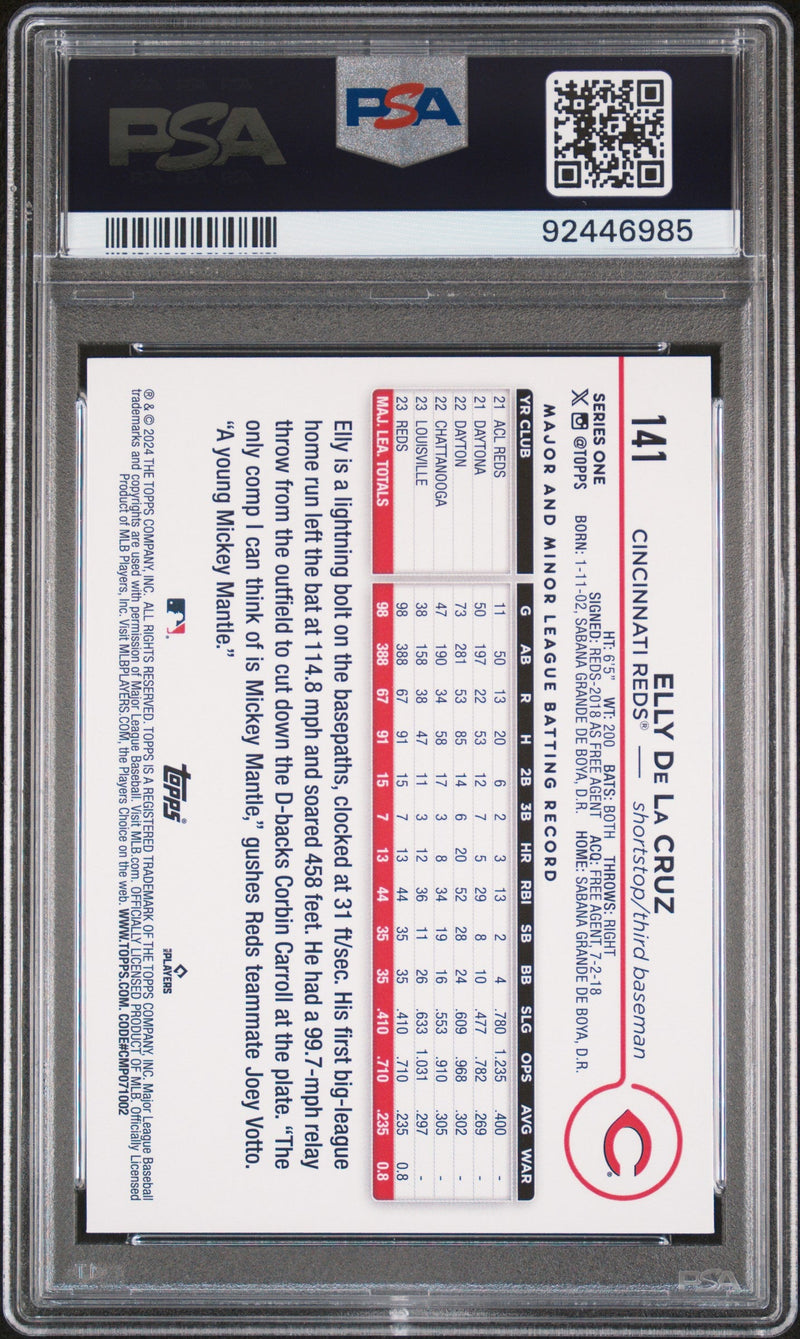 Graded 2024 Topps Elly De La Cruz #141 Rookie RC Baseball Card PSA 8 Near Mint