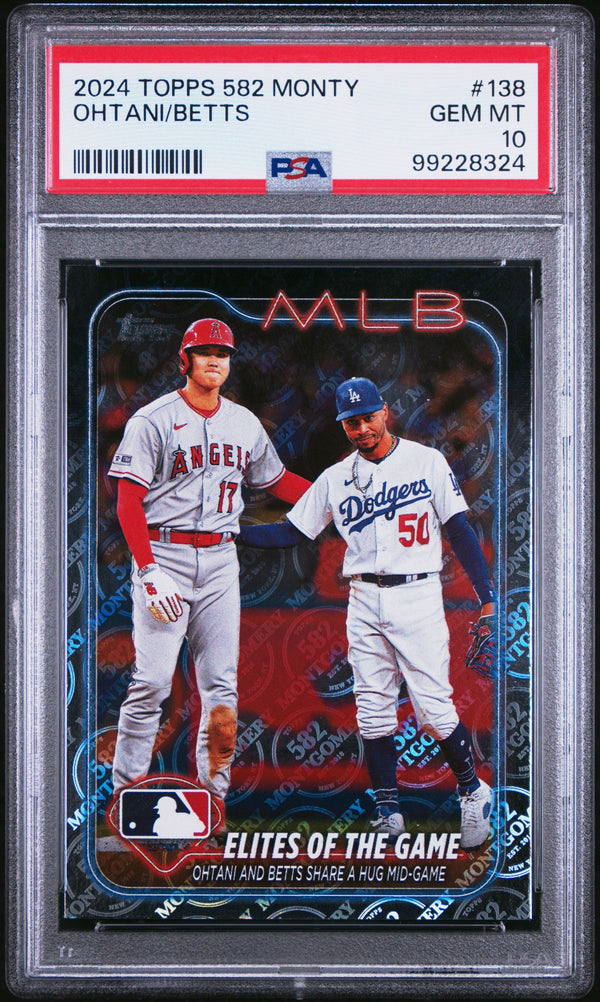 Graded 2024 Topps 582 Monty Shohei Ohtani/Mookie Betts #138 Baseball Card PSA 10 Gem Mint