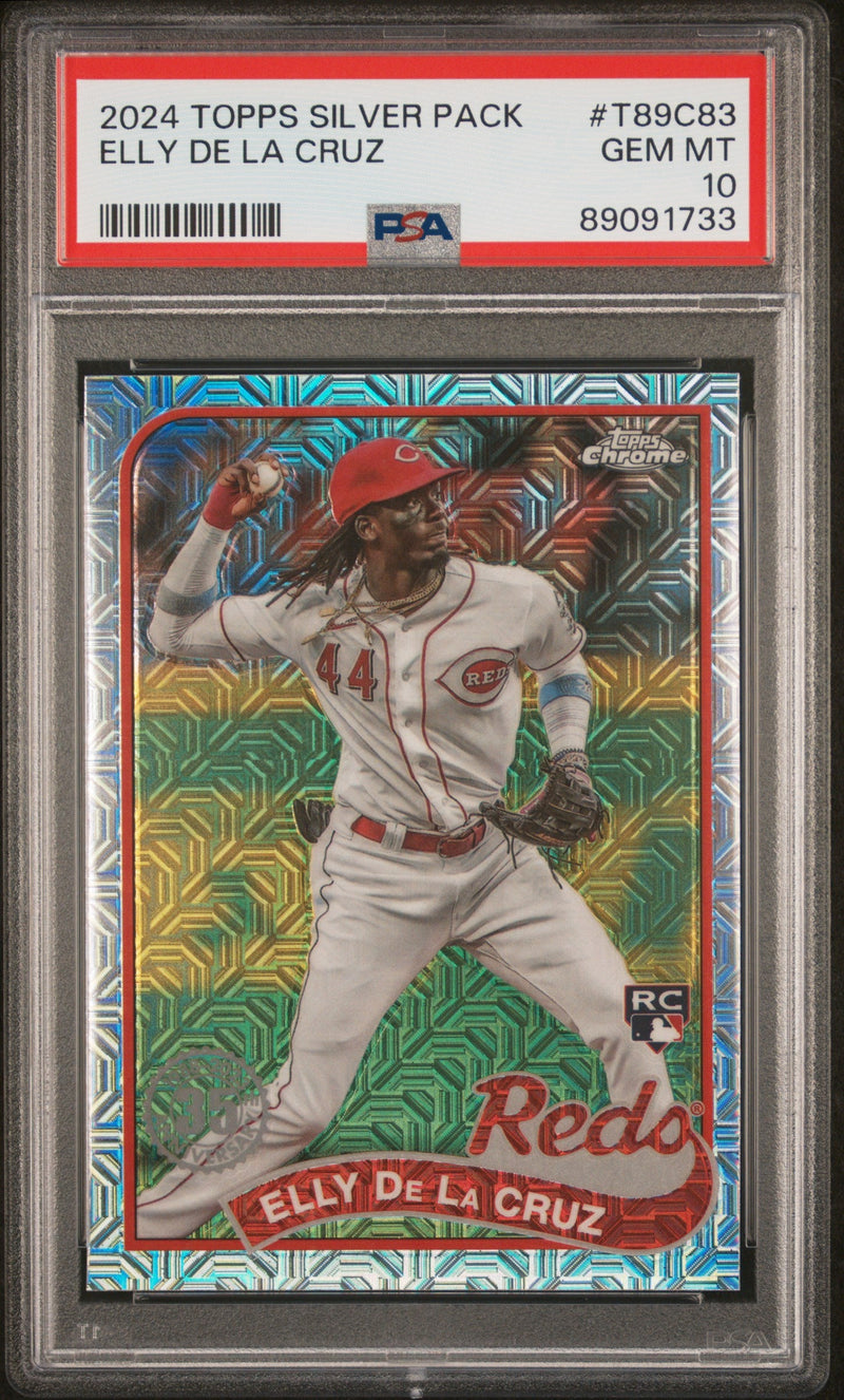 Graded 2024 Topps Silver Pack Elly De La Cruz #T89C83 Rookie RC Baseball Card PSA 10 Gem Mint